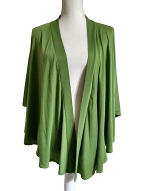 Green Open-Front Women's Cardigan